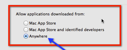 allow apps downloaded from anywhere mac missing